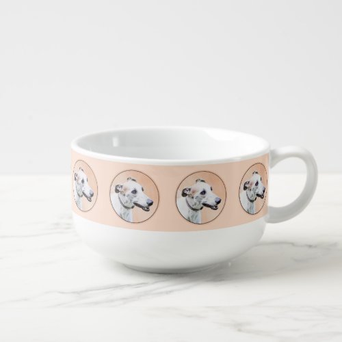 Greyhound Painting _ Cute Original Dog Art Soup Mug