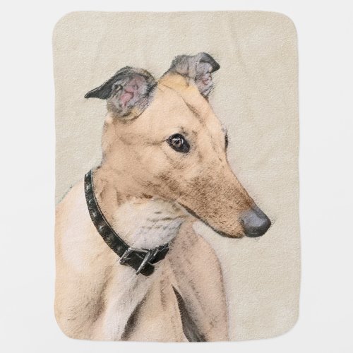 Greyhound Painting _ Cute Original Dog Art Stroller Blanket