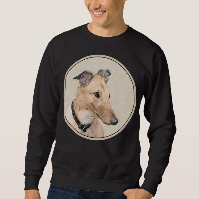 Greyhound Painting - Cute Original Dog Art Sweatshirt (Front)