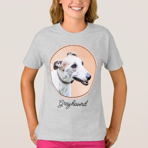 Greyhound Painting _ Cute Original Dog Art T_Shirt