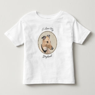 Greyhound Painting - Cute Original Dog Art Toddler T-shirt