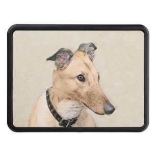 Greyhound Painting - Cute Original Dog Art Trailer Hitch Cover