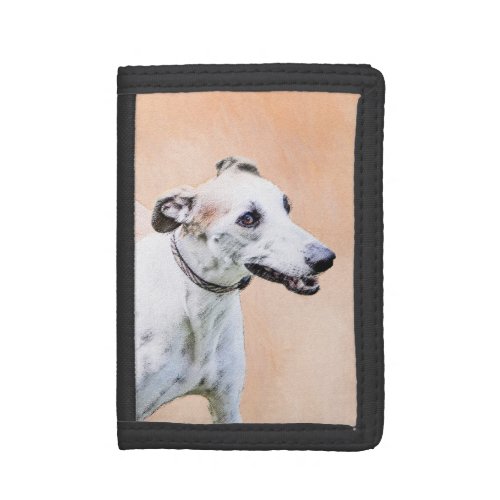 Greyhound Painting _ Cute Original Dog Art Trifold Wallet