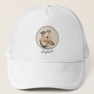 Greyhound Painting - Cute Original Dog Art Trucker Hat