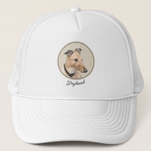 Greyhound Painting _ Cute Original Dog Art Trucker Hat
