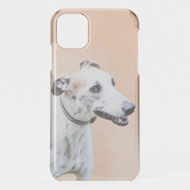 Greyhound Painting - Cute Original Dog Art Uncommon iPhone Case (Back)