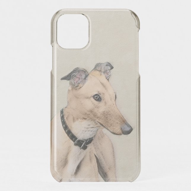 Greyhound Painting - Cute Original Dog Art Uncommon iPhone Case (Back)