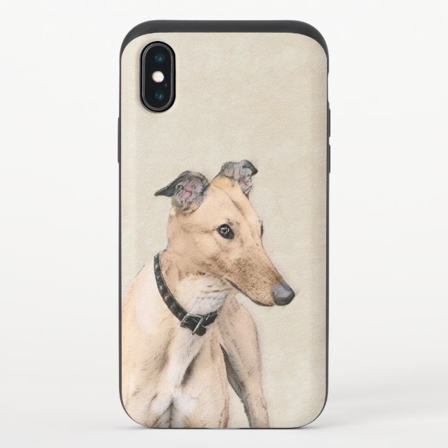 Greyhound Painting - Cute Original Dog Art Uncommon iPhone Case (Back)