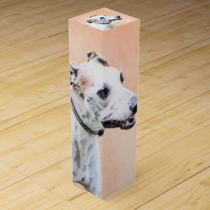 Greyhound Painting - Cute Original Dog Art Wine Box