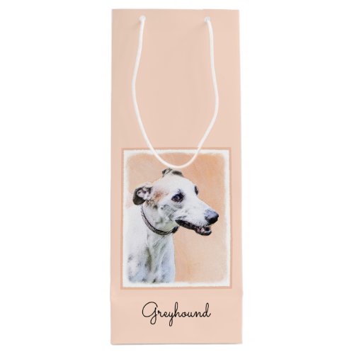 Greyhound Painting _ Cute Original Dog Art Wine Gift Bag