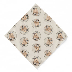 Greyhound Painting Fawn Cute Original Pet Dog Art Bandana