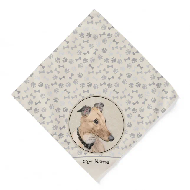 Greyhound Painting Fawn Cute Original Pet Dog Art Bandana Zazzle