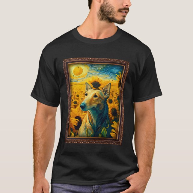 Greyhound Painting Sunflower Flower Mom Women Flor T-Shirt (Front)