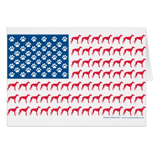Greyhound Patriotic Flag Cards (Front Horizontal)