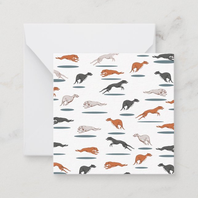 Greyhound Pattern Note Card (Front)