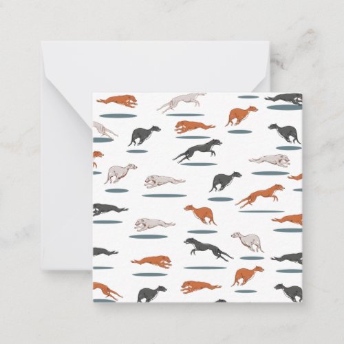Greyhound Pattern Note Card