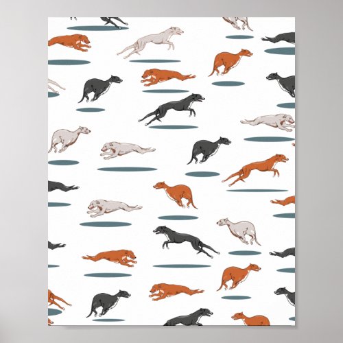 Greyhound Pattern Poster