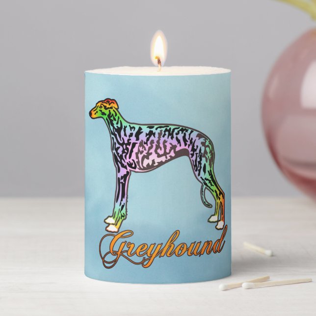 Greyhound Pillar Candle (In Situ)