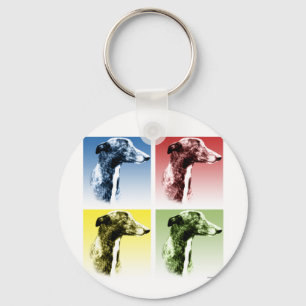 Greyhound Pop Art Keychain