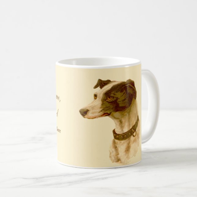 Greyhound Portrait / Famous St. Thomas More Quote Coffee Mug (Front Right)