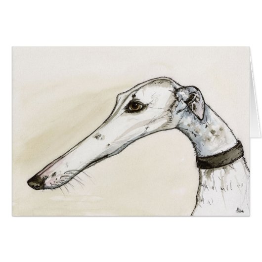 Greyhound Portrait Illustration Cards (Front Horizontal)