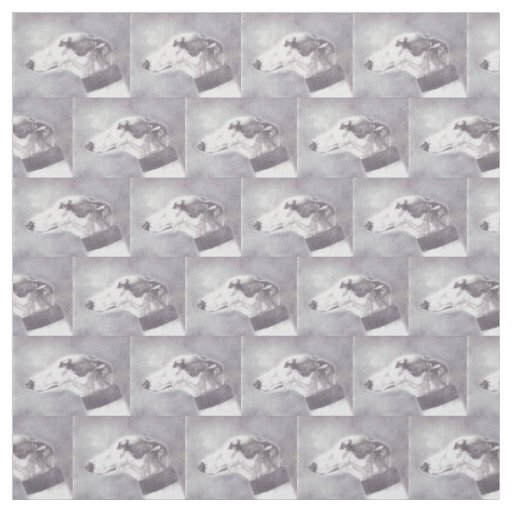 Greyhound profile Dog Art Fabric