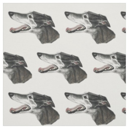 Greyhound Profile Dog Art Fabric