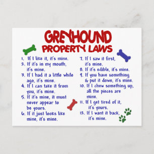 GREYHOUND Property Laws 2 Postcard