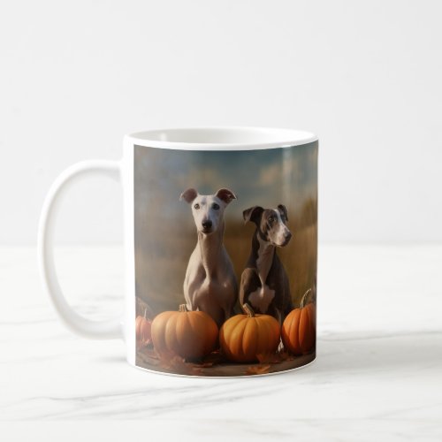 Greyhound Puppy Autumn Delight Pumpkin Coffee Mug