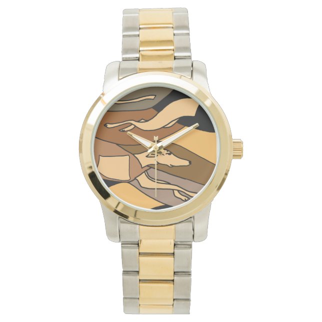Greyhound Racing Abstract Art Watch (Front)