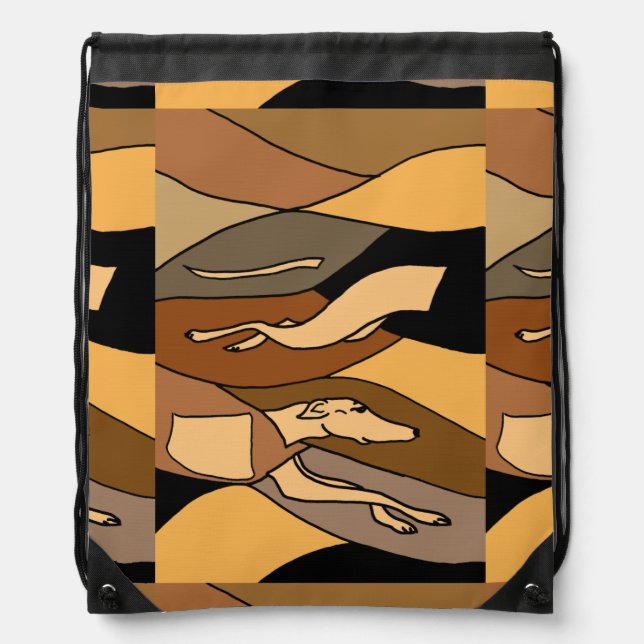 Greyhound Racing Dog Abstract Art Backpack (Front)