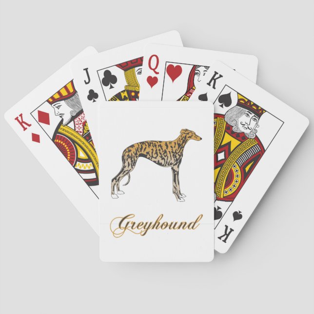 Greyhound Red Brindle Poker Cards (Back)