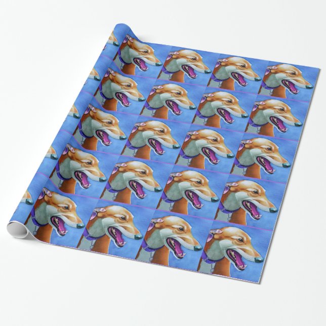 Greyhound Rescue Dog Wrapping Paper (Unrolled)