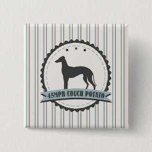 Greyhound Retired Racer 45 mph Lazy Animal Pinback Button