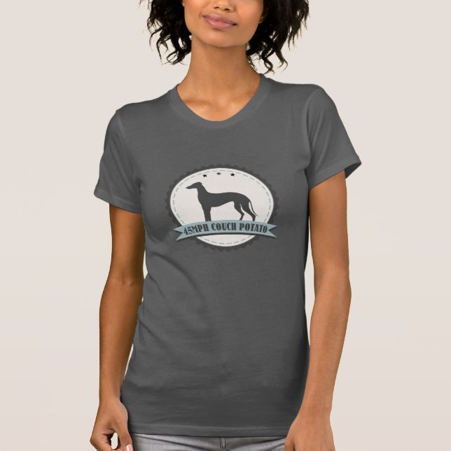 Greyhound Retired Racer 45 mph Lazy Dog T-Shirt (Front)