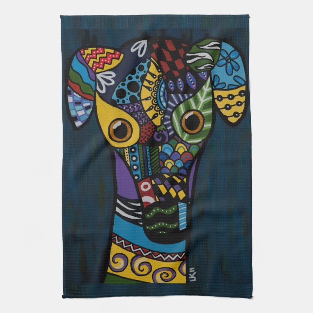 Greyhound - Retired Racing Greyhound Rescue Towel (Vertical)