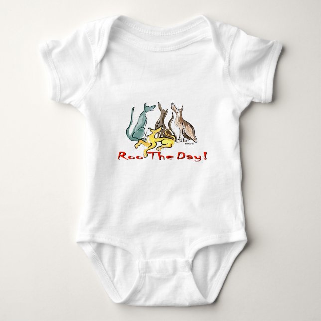 greyhound roo baby bodysuit (Front)
