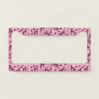 Greyhound Roses Flower Pattern License Plate Frame