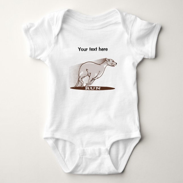 Greyhound Running Baby Bodysuit (Front)