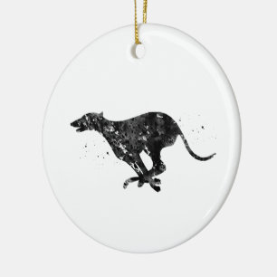 Greyhound Running Ceramic Ornament