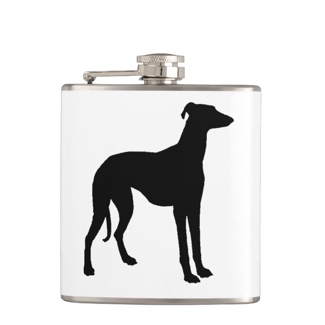 Greyhound Silhouette Flask (Front)