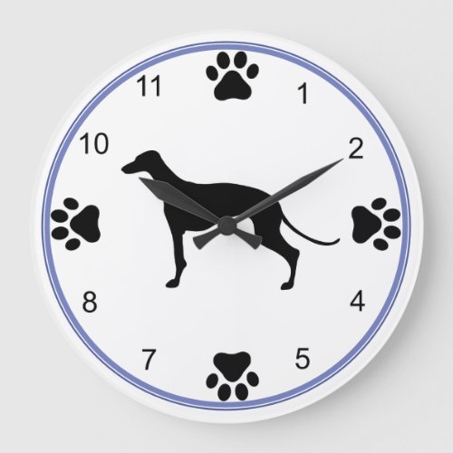 Greyhound Silhouette Large Clock