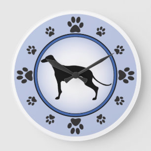 Greyhound Silhouette Large Clock