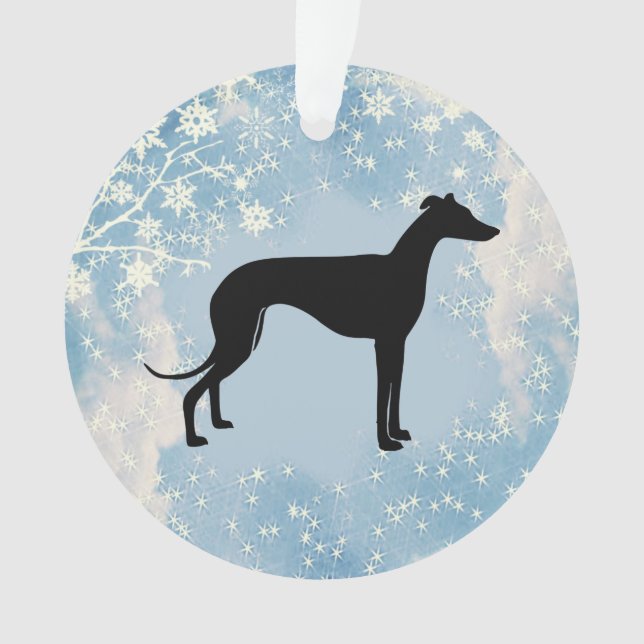 Greyhound Silhouette Ornament (Front)