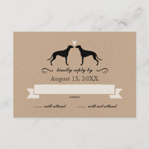 Greyhound Silhouettes Wedding RSVP Reply