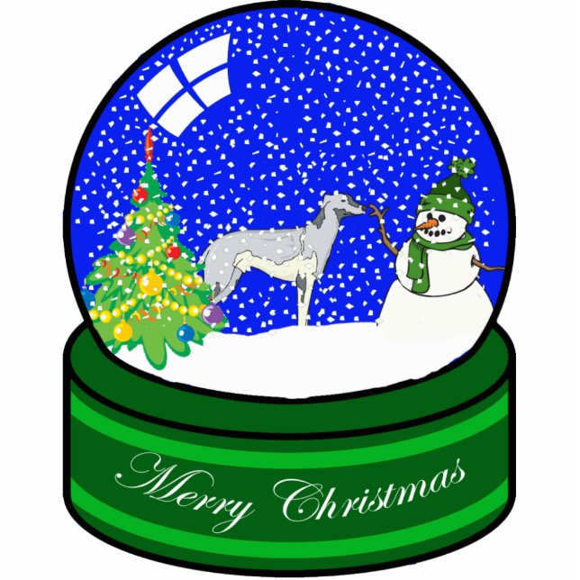 greyhound snow globe statuette (Front)