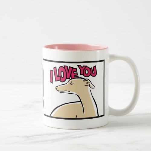 Greyhound stylized âœI coils You  Two_Tone Coffee Mug
