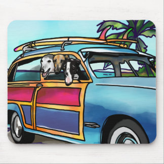 Greyhound Surf Dogs in Hawaii Mouse Pad