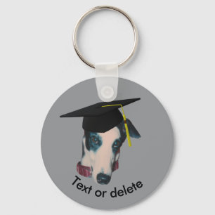 Greyhound The Graduate Funny Dog Personalized Keychain