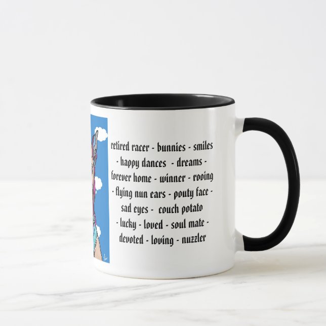 Greyhound Thoughts Mug (Right)